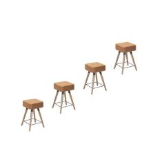 Imagem de Kit 4 Bancos Banquetas Baixas Acre Amarula - Adz