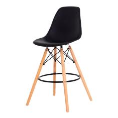 Imagem de Banqueta Alta Eiffel Eames  Base Madeira Cozinha Bar Bistrô Bancada