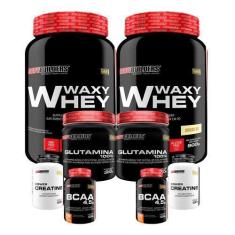 Imagem de Kit 2X Waxy Whey 900G + 2X Power Creatina 100G + 2X Glutamina 300G + 2
