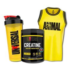 Imagem de Combo Universal Creatina 200G + Regata Animal + Coqueteleira - Universal Nutrition M Amarela