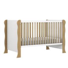 Imagem de Berço Mini Cama Laís Branco com Bétula Carolina Baby
