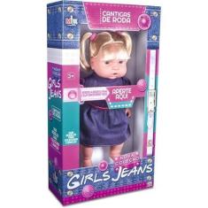 Imagem de Boneca com mecanismo girls jeans 43cm cantigas milk