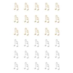 Imagem de Ruwado 50 pingentes musicais 1,5 x 0,9 cm de metal pequenos vintage elegantes pingentes para fazer joias faça você mesmo, encontrar amantes de música, scrapbooking, enfeites de Natal, One size, Metal,
