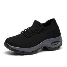 Imagem de Tenis Feminino Casual Casuais Academia Calçados Caminhada Antiderrapante Corrida Tênis (35,Black(Preto))