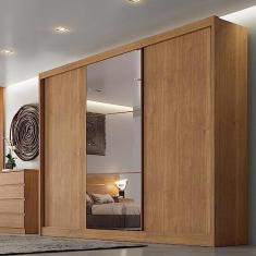 Imagem de Guarda Roupa Casal com Espelho 3 Portas 6 Gavetas Soberano Novo Horizonte Cumaru