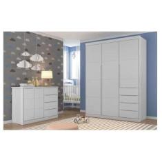 Imagem de Quarto Infantil Perola Com Guarda Roupa 3 Portas + Cômoda 4 Gavetas -