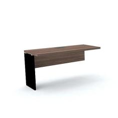 Imagem de Mesa de Escritório Complemento 120 x 60 cm com Caixa de Tomada Pe40 em Mdp Cor Walnut Base Preta