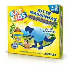 Imagem de Kit de Massinha Dinossauros Azul Art Kids Acrilex