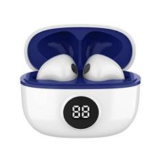 Imagem de WB Fone de ouvido Bluetooth In-ear Mini IO, Sem fio, Display Digital, Bateria 20h, IPX4, Super Bass, Compacto, Touch sensível ao toque, Conexão automática, Azul