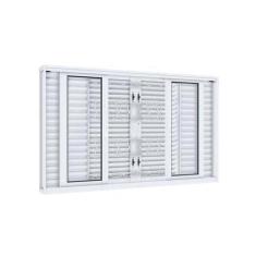 Imagem de Janela Veneziana de Correr Central Flex 6 Folhas com Grade Mosaico Fac