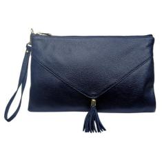 Imagem de Bolsa de Mão Clutch Carteira de Mao e Porta Celular Feminina em Couro Legítimo (Azul)