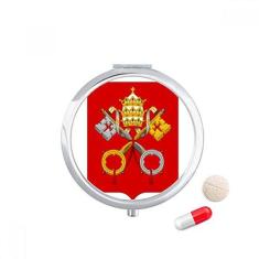 Imagem de Porta-comprimidos com emblema nacional da Cidade do Vaticano da Europa, caixa de armazenamento de medicamentos