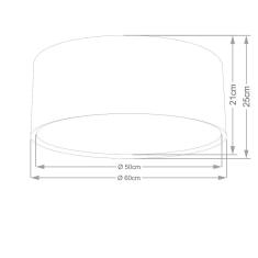 Imagem de Plafon Duplo Cilíndrico Md-3037 Cúpula em Tecido 60x25cm Branco - Bivolt