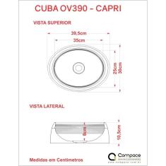 Imagem de Cuba De Apoio Para Banheiro Ov39w Capri Compace 