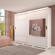 Imagem de Guarda Roupa Casal Mdf 2 Portas De Correr 2 Espelhos 4 Gavetas E Kit P