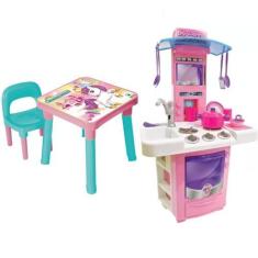 Imagem de Mesinha Unicórnio Infantil Desmontável + Big Cozinha Chef - Monte Líba
