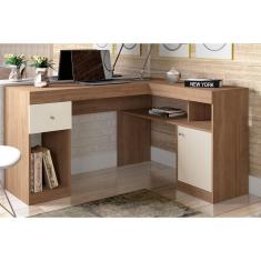 Imagem de Mesa De Computador Nilo 1 Porta E 1 Gaveta Buruti-lamina Mel-off White - Caemmun