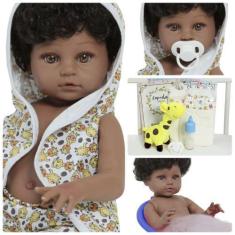 Imagem de Boneco Reborn Recém Nascido Príncipe 100% Vinil Com Girafa - Cegonha R