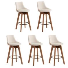 Imagem de Kit 5 Banquetas Gourmet Copacabana-tecido Linho 56