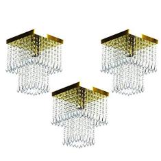 Imagem de Kit 3 Lustre De Cristal Acrilico Marrycrilic .