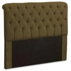 Imagem de Cabeceira Casal Sofia 140 cm Suede Marrom