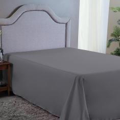 Imagem de Lençol Casal Sem Elástico 400 Fios Cinza 2,50m x 2,00m