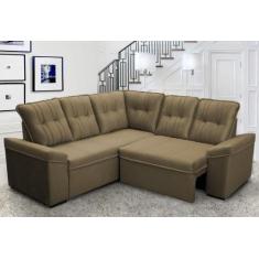 Imagem de Sofá Canto London Bege Suede Velut - King House