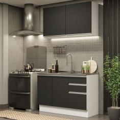 Imagem de Cozinha Compacta 120003 Com Armário E Balcão Branco/Preto