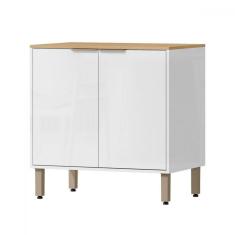 Imagem de Balcão de Cozinha 80 Cm Glória 2 Portas Branco Neve - Mx Móveis