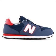 Imagem de Tênis New Balance 500 V2 Masculino, Marinho, Vermelho, 39