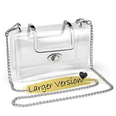 Imagem de COROMAY Bolsa transparente para mulheres, bolsa transversal transparente, bolsa de estádio transparente