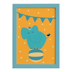 Imagem de Quadro Infantil Circo Elefante Quarto Moldura  22x32