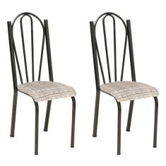 Imagem de Conjunto 2 Cadeiras Mnemósine Cromo  e Estampa Rattan