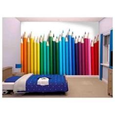 Imagem de Papel De Parede Infantil Lápis De Cor Escola Azs100