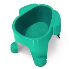 Imagem de Comedouro Ou Bebedouro Elevado Pet Para Cães 300ml Verde - São Benedit