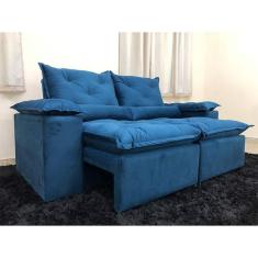 Imagem de Sofá Retrátil Reclinável 2,30 m Azul 206 Athenas