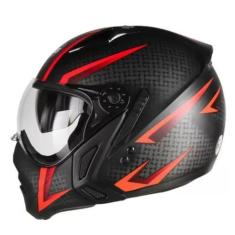 Imagem de Capacete de Moto Fechado Peels Mirage Storm Preto Fosco e Vermelho Uni