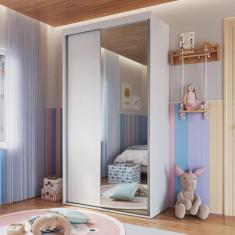 Imagem de Guarda-Roupa Infantil com Espelho 2 Portas de Correr RC2105 Branco - E