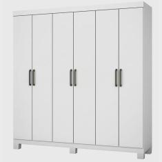 Imagem de Guarda Roupa Recife Casal 6 Portas 2 Gavetas Carioca - Branco
