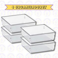 Imagem de Kit 4 Organizador Acrilíco Modular 1 Porta Maquiagem Perfume - Plastut