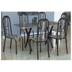 Imagem de Conjunto Sala de Jantar Mesa Fabone com 6 Cadeiras Athenas