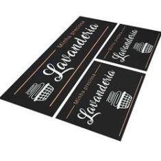 Imagem de Tapete de Lavanderia Cesto 120x40 + 2 Capachos 60x40