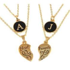 Imagem de Colar Duplo Best Friends Amizade Amigas Inicial Folheado 18k