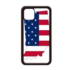 Imagem de Illinois USA Mapa Estrelas Listras Bandeira Formato para iPhone 11 Pro Max Capa para Apple Mobile Case