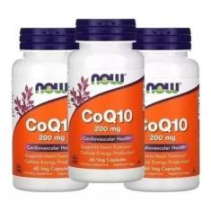 Imagem de Kit 3 Potes Coenzima Q10 200Mg Coq10 - 60Caps - Now Foods