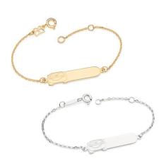 Imagem de Pulseira De Ouro 18K Ou Prata925 Masculina Infantil Rommanel Elo Cadea