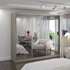 Imagem de Guarda-Roupa Casal Com Espelho 3 Portas De Correr Mdfmm774e3 Espresso