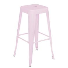 Imagem de Banqueta Alta Iron Tolix 76 Cm Rosa Claro