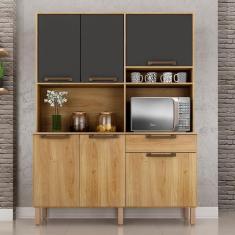 Imagem de Armário de Cozinha Siena Móveis Sallêto Carvalho Grafite