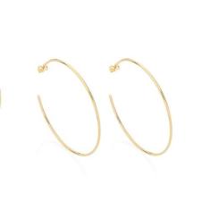 Imagem de Brinco Rommanel Banhado A Ouro 18k Argola Fina Lisa 522257